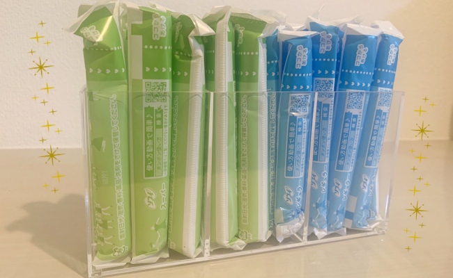 【シンデレラフィットで超絶気持ちいい…!】100均「クリアケース」でおしゃれにナプキン収納